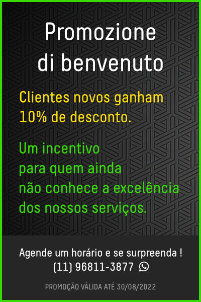 Promoção de boas-vindas - 15% de desconto.